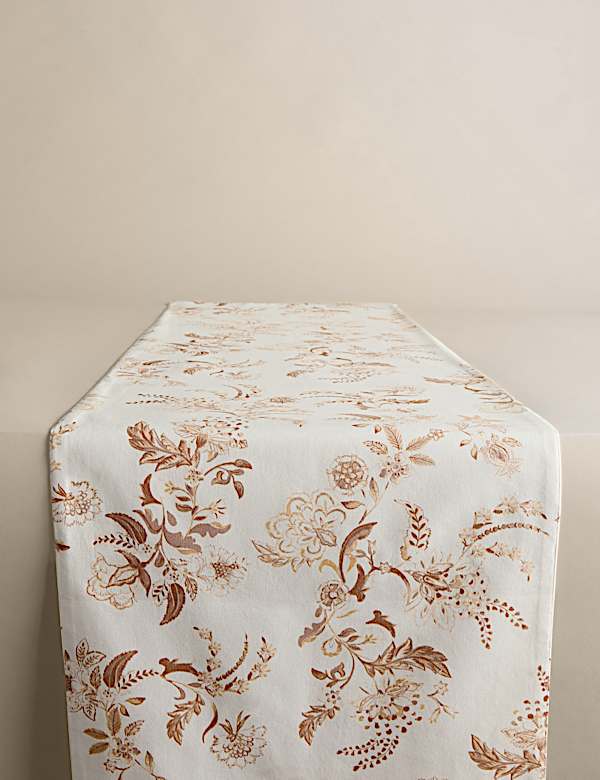 Pure Cotton Chintz Floral Table Runner - BG