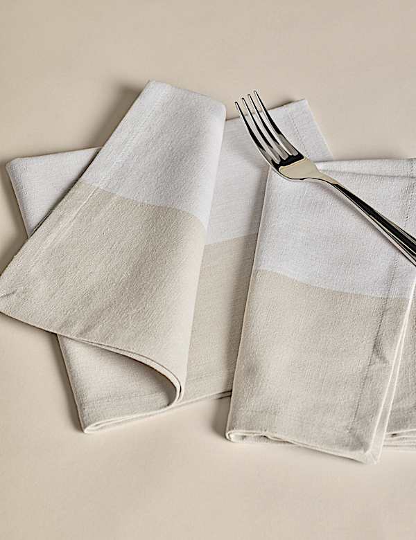Set of 4 Woven Banded Napkins - AL