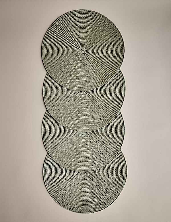 Kulaté tkané prostírání, sada 4 kusů - CZ