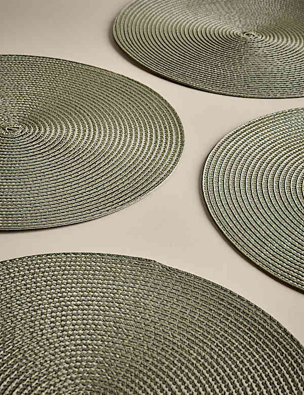 Kulaté tkané prostírání, sada 4 kusů - CZ