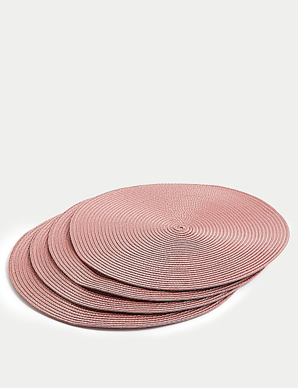 Lot de 4 sets de table tissés ronds - BE