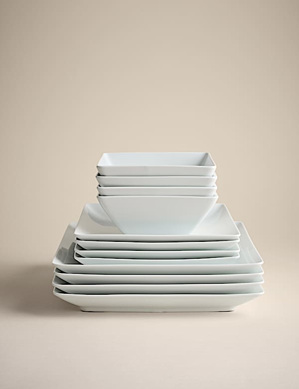 12 Piece Maxim Square Dinner Set - GR