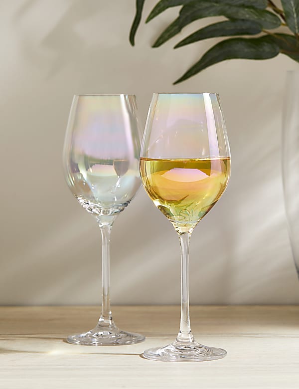 Set of 2 Lustre White Wine Glasses - HK