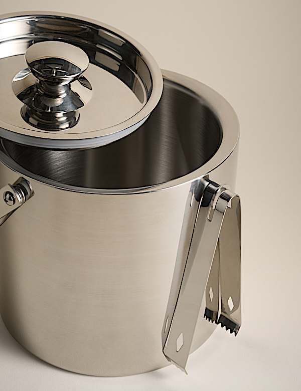 Metal Ice Bucket with Tongs - BN