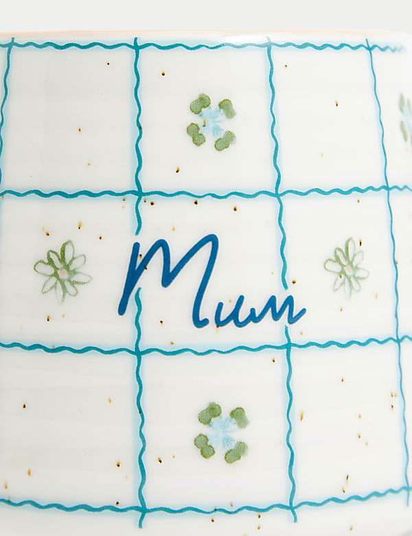 Κούπα Mum με καρό και φλοράλ σχέδιο - GR