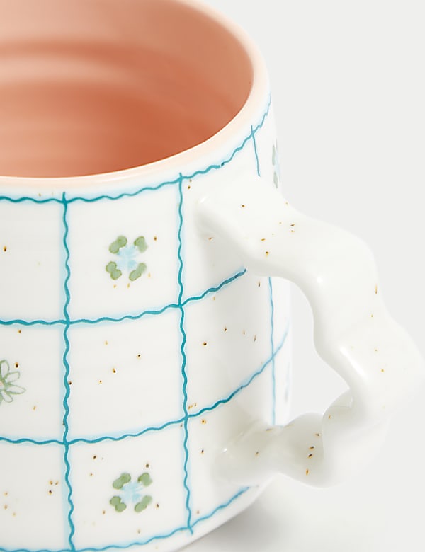 Κούπα Mum με καρό και φλοράλ σχέδιο - GR