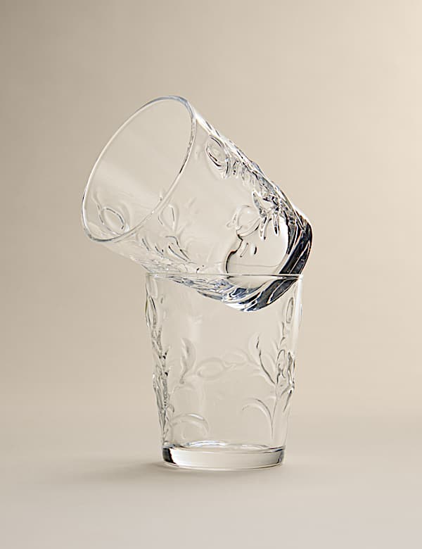 Set of 2 Embossed Floral Tumblers - SI
