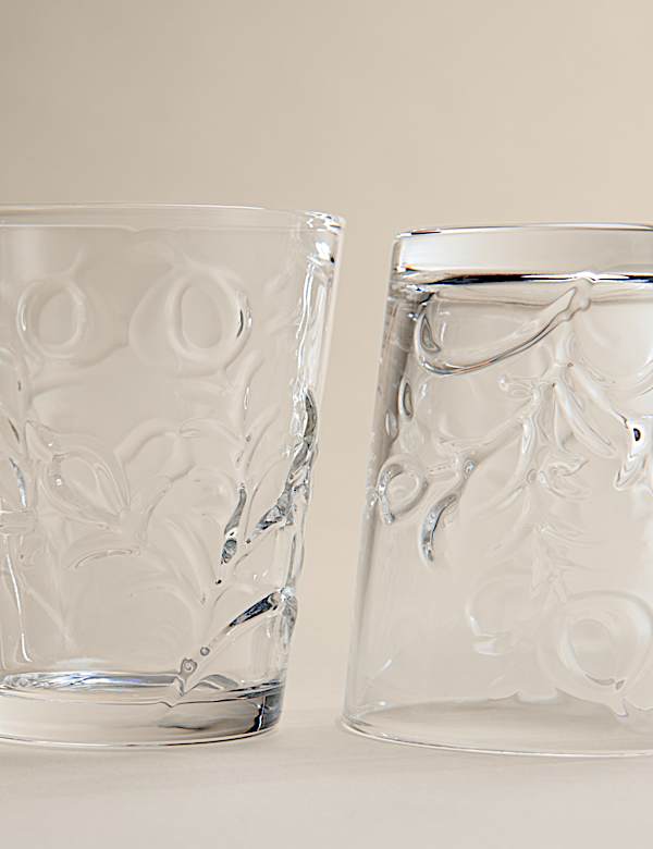 Set of 2 Embossed Floral Tumblers - SI