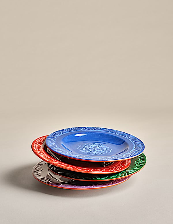 Set of 4 Boho Picnic Side Plates - MX