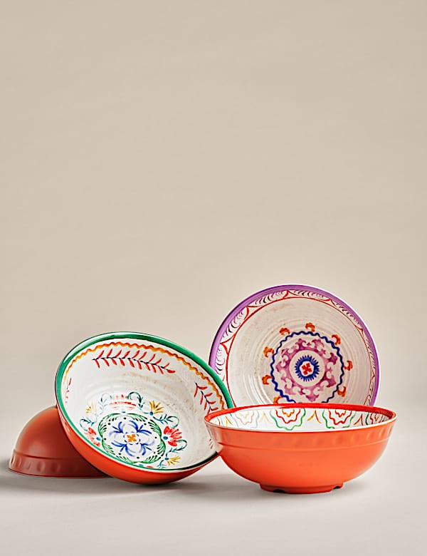 Set of 4 Boho Picnic Cereal Bowls - HU