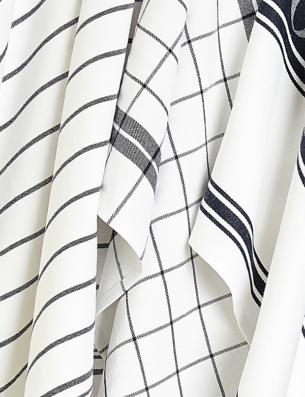 Balen&iacute; 3 ks pruhovan&yacute;ch kuchyňsk&yacute;ch utěrek s vysok&yacute;m pod&iacute;lem bavlny - CZ