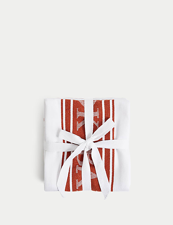 Set van 3 katoenrijke, gestreepte theedoeken - BE