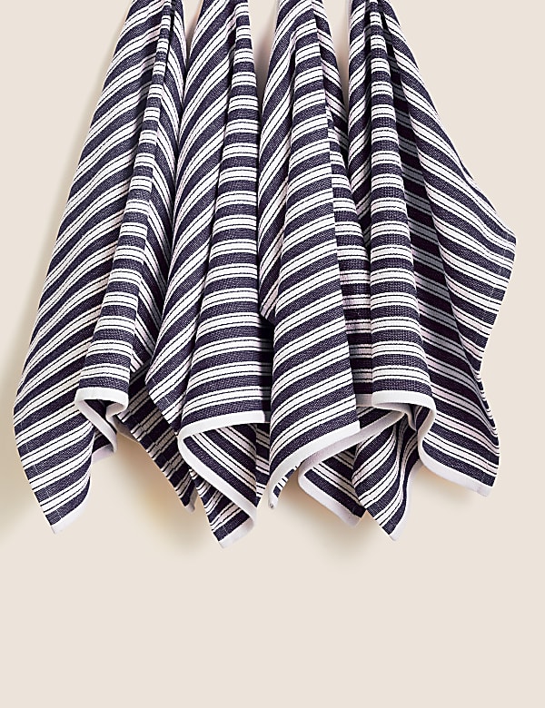 Set of 4 Cotton Rich Basket Weave Tea Towels - TW