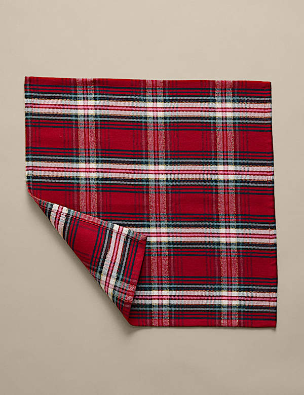 Set of 4 Cotton Rich Tartan Napkins - ES