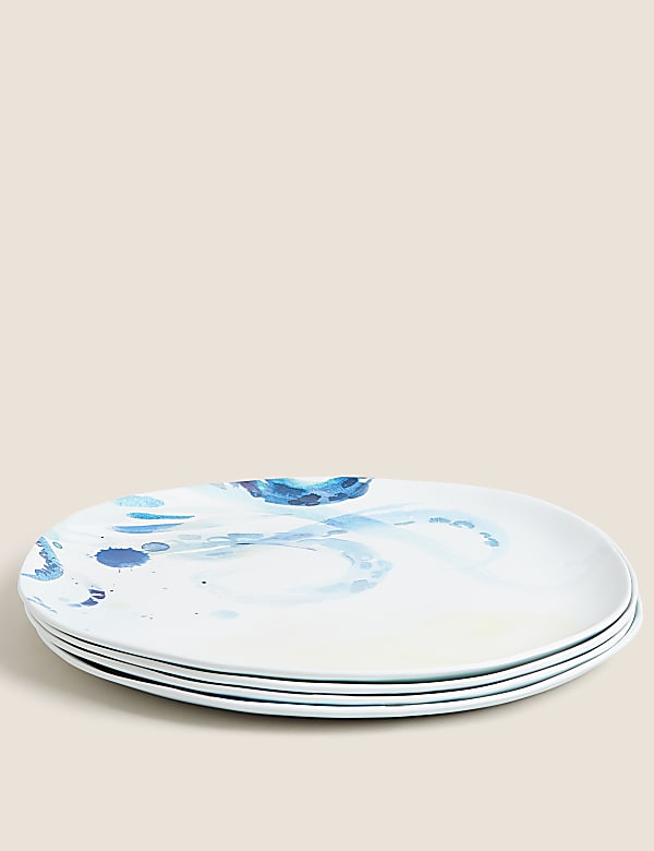 Set of 4 Nautical Picnic Dinner Plates