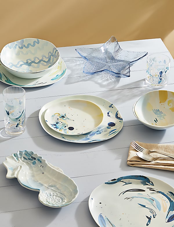 Set of 4 Nautical Picnic Dinner Plates
