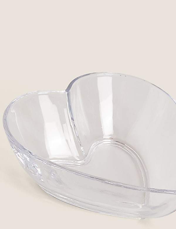 Medium Glass Heart Serving Bowl - GR