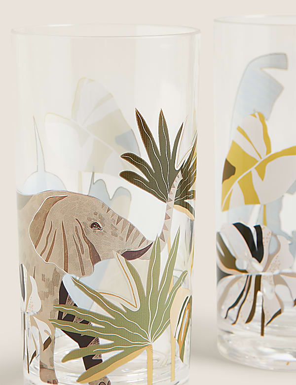 Set of 4 Jungle Picnic Highballs