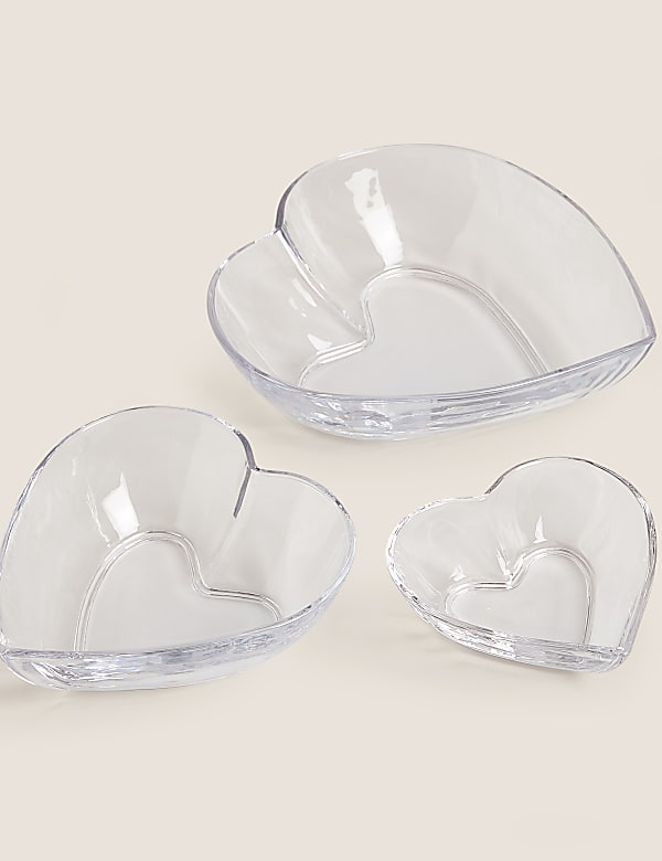 Grand saladier en verre en forme de coeur - CH