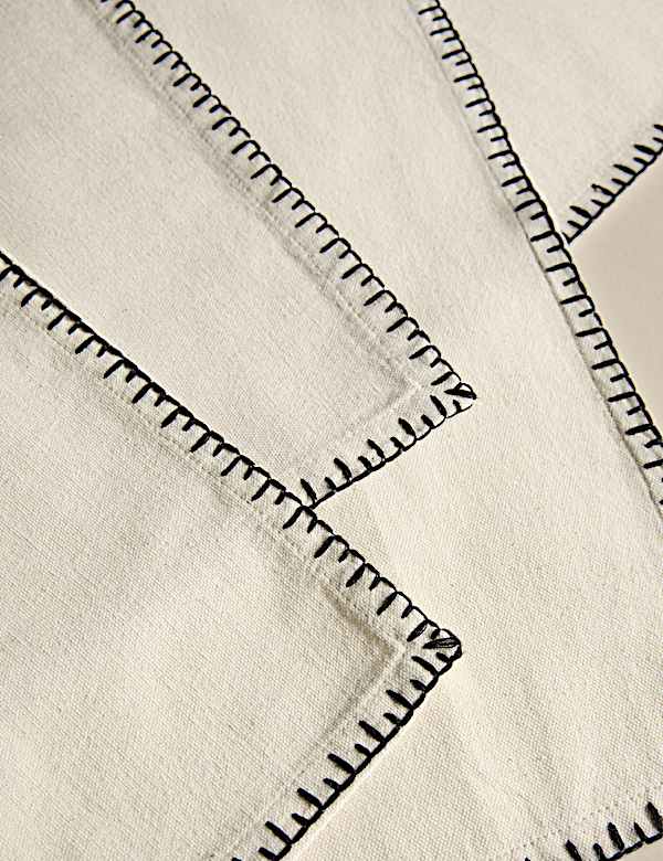 Set of 4 Pure Cotton Blanket Stitch Napkins - BE