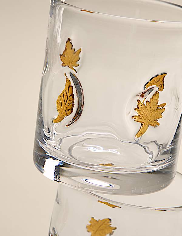 Set van 2 bekerglazen met esdoornbladmotief - NL