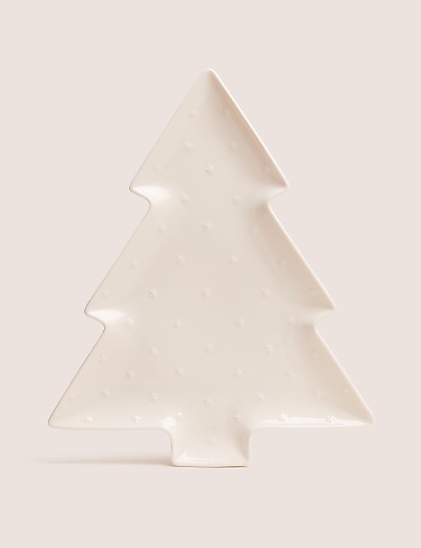 Große Weihnachtsbaum-Servierplatte aus Keramik - DE