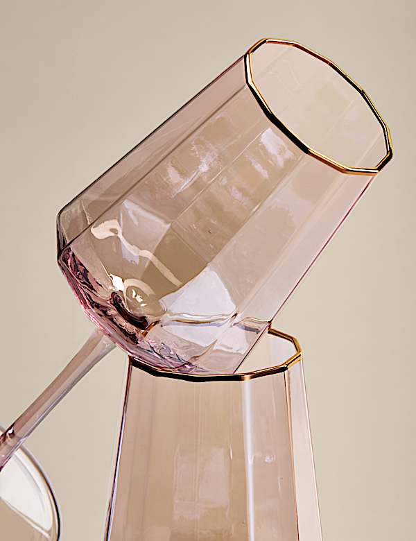 Set of 2 Pearlescent Lustre Wine Glasses - HU