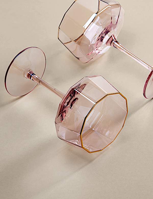 Set of 2 Pearlescent Lustre Coupe Glasses - AU
