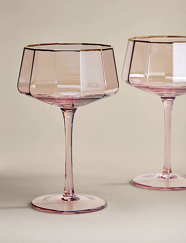 Set of 2 Pearlescent Lustre Coupe Glasses - PL