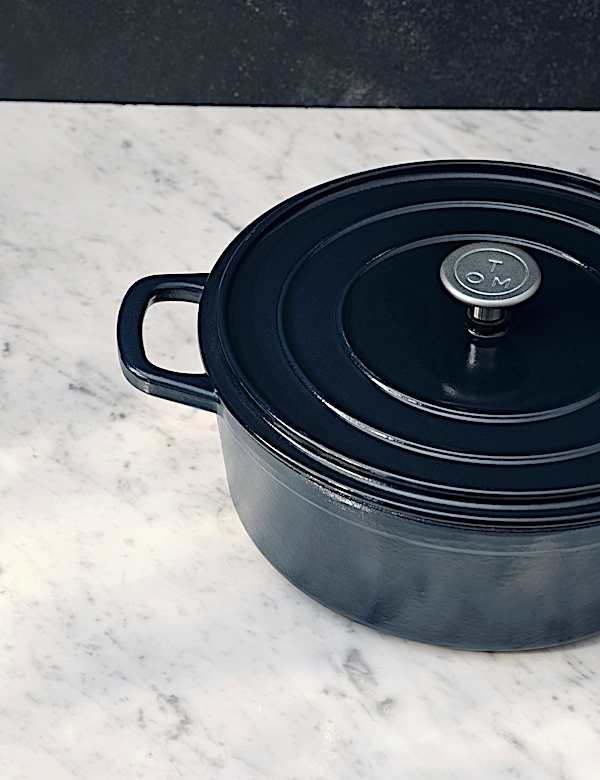 Cast Iron Shallow Blue Casserole Dish - SK