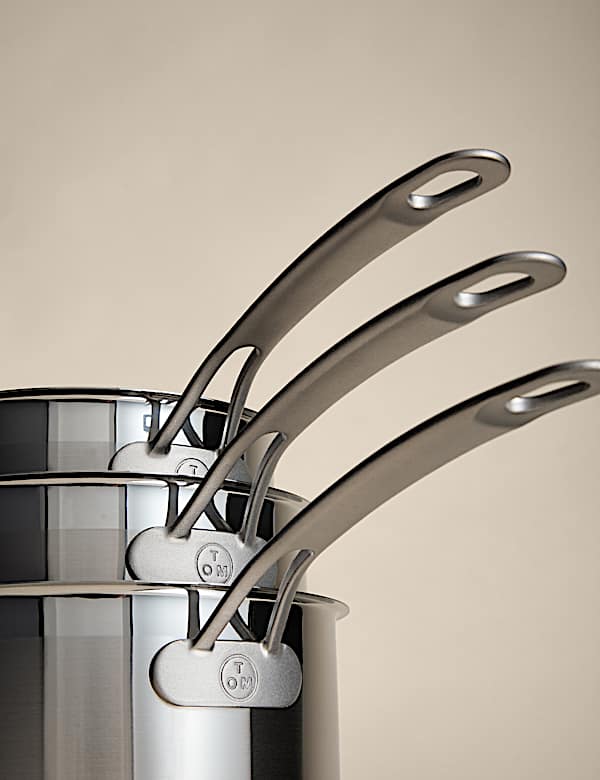3 Piece Stainless Steel Saucepan Set - SK