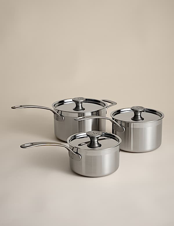 3 Piece Stainless Steel Saucepan Set - SK