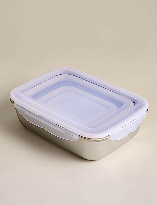 Set of 4 Stainless Steel Food Storage Containers - EE