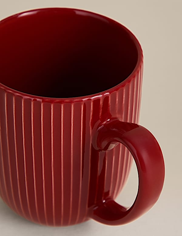 Striped Ribbed Glazed Mug - HR