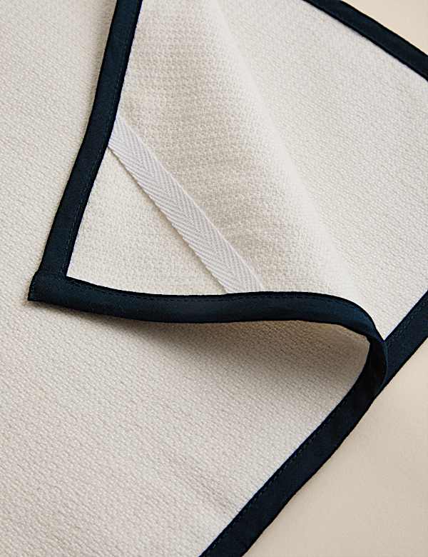 Pure Cotton Navy Trim Chef's Cloth - SK