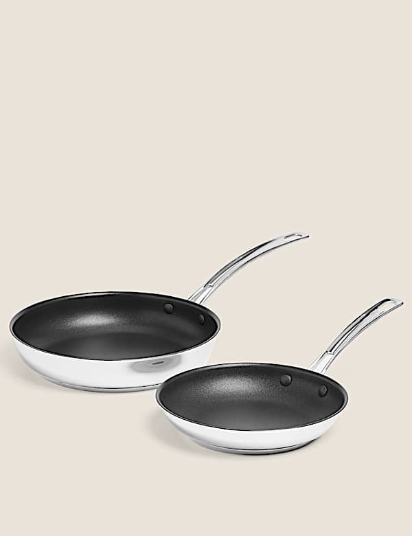 2 Piece Stainless Steel Frying Pan Set | Pans | M&S CN