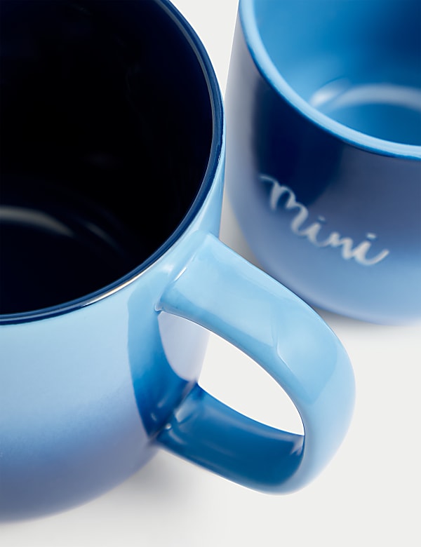 Set van 2 mok met kleurverloop en op 'Daddy & Mini' - NL