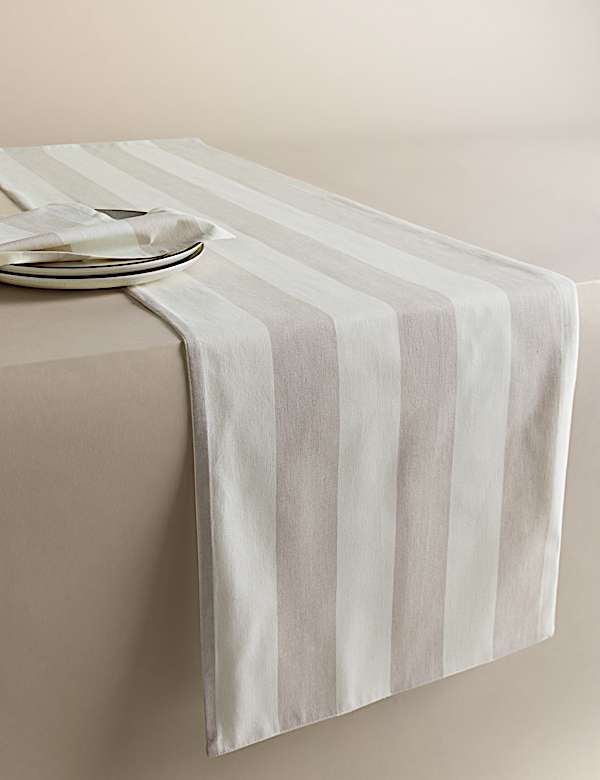 Cotton Rich Striped Table Runner - GR