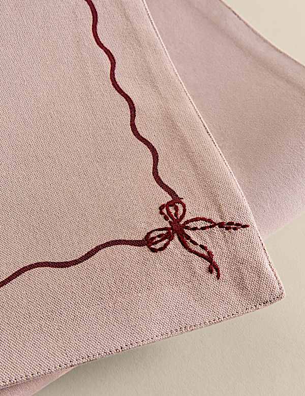 Chemin de table 100 % coton brod&eacute; - LU