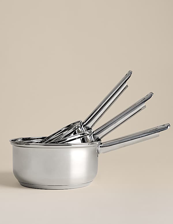 Batterie de 3 casseroles en acier inoxydable - BE