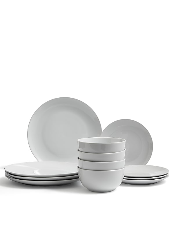 12 Piece White Dinner Set - GR