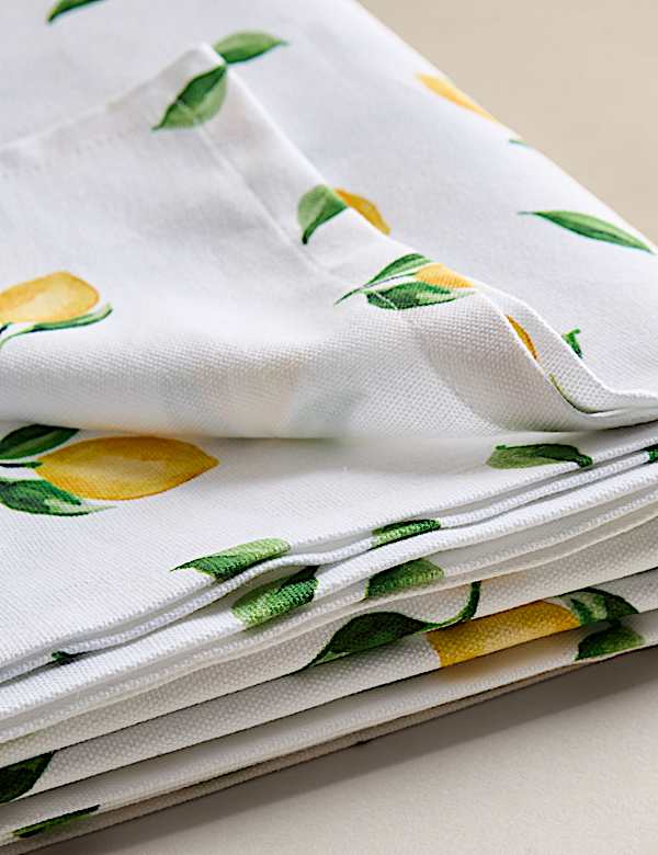 Tischdecke aus reiner Baumwolle mit Zitronen-Motiv - DE