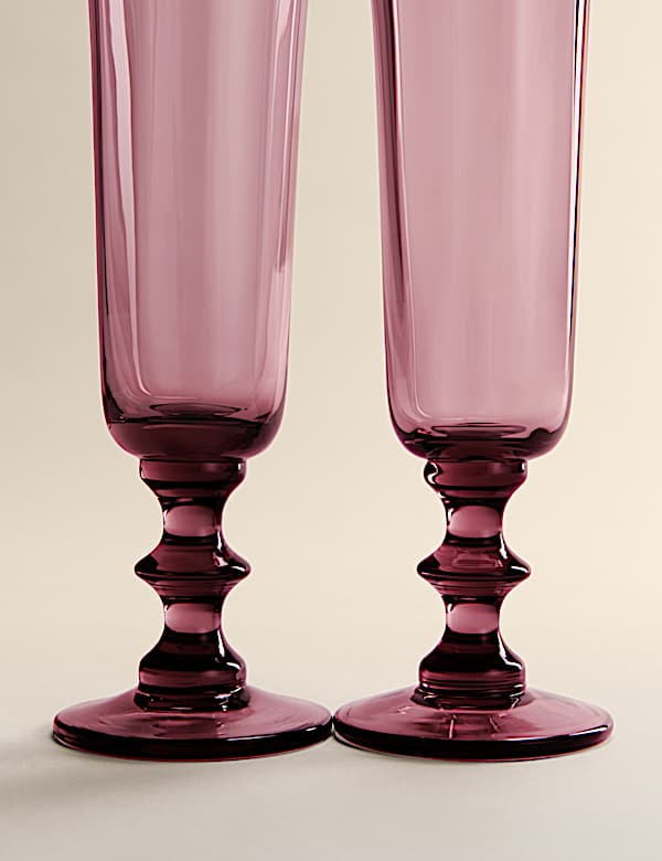 Lot de 2 fl&ucirc;tes &agrave; champagne avec motif &eacute;toile - BE