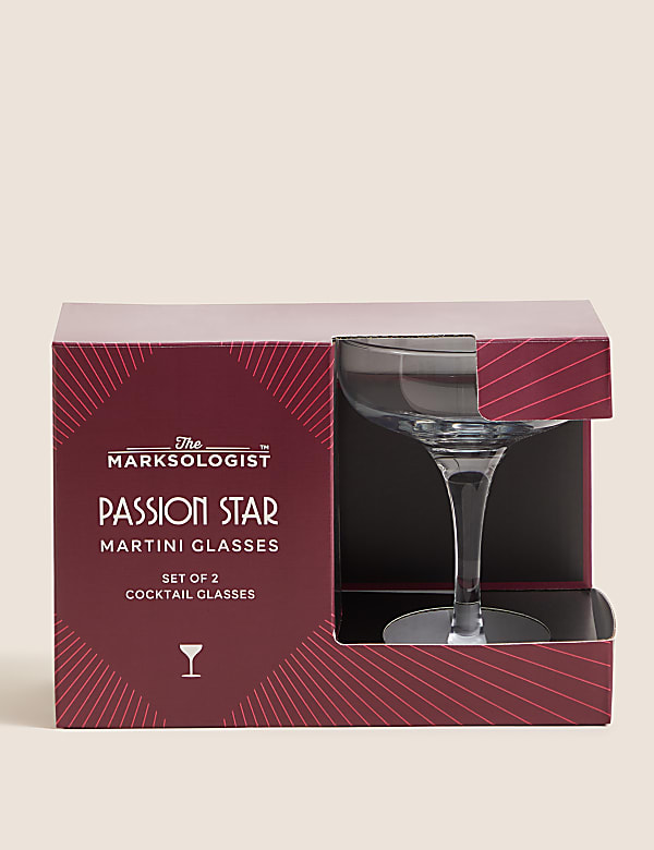 Set of 2 Passion Star Martini Glasses