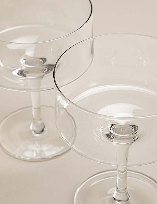Set of 2 Straight Sided Coupe Glasses - NO