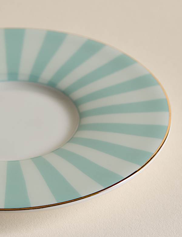 2 Pack Bone China Stripe Espresso Cup & Saucer - LU