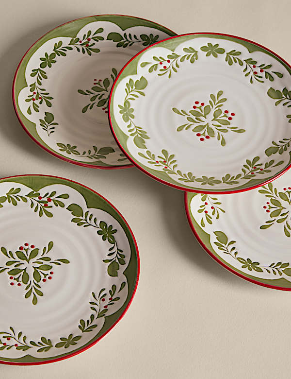 Set of 4 Winter Foliage Side Plates - SK