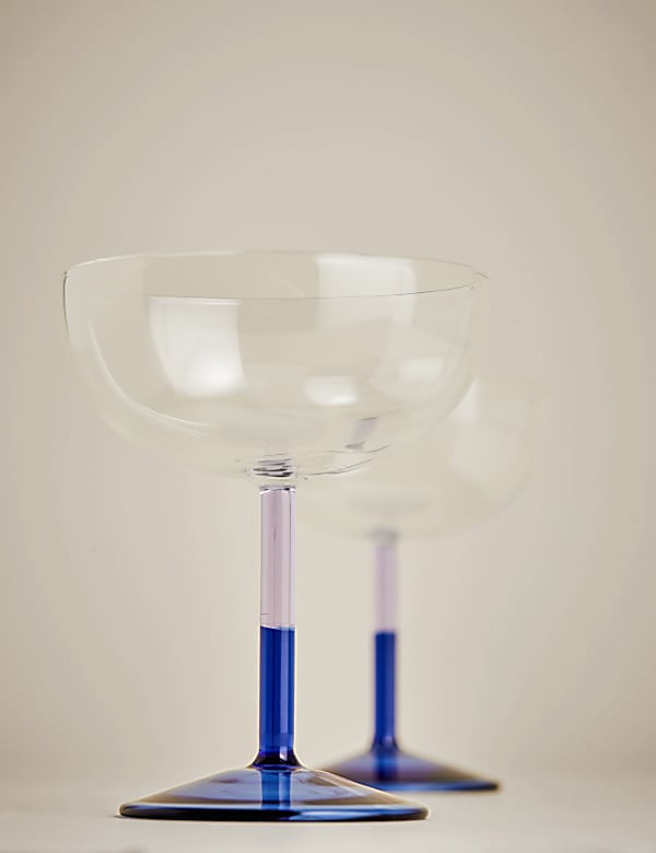 Set of 2 Two Tone Coupe Glasses - VN