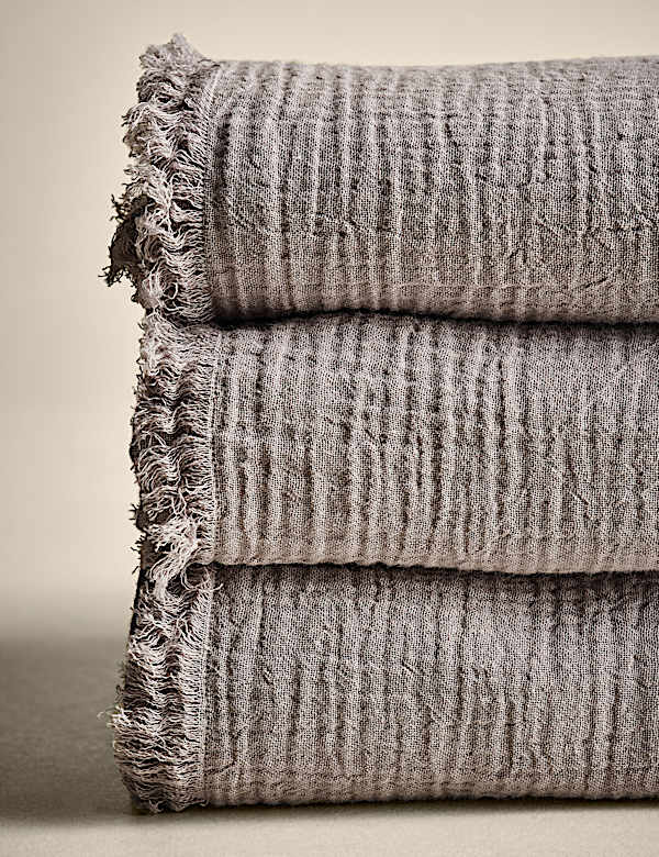 Τραπεζομάντιλο από 100% βαμβακερή μουσελίνα με ξέφτια - GR