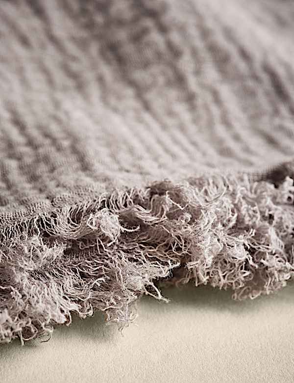 Τραπεζομάντιλο από 100% βαμβακερή μουσελίνα με ξέφτια - GR